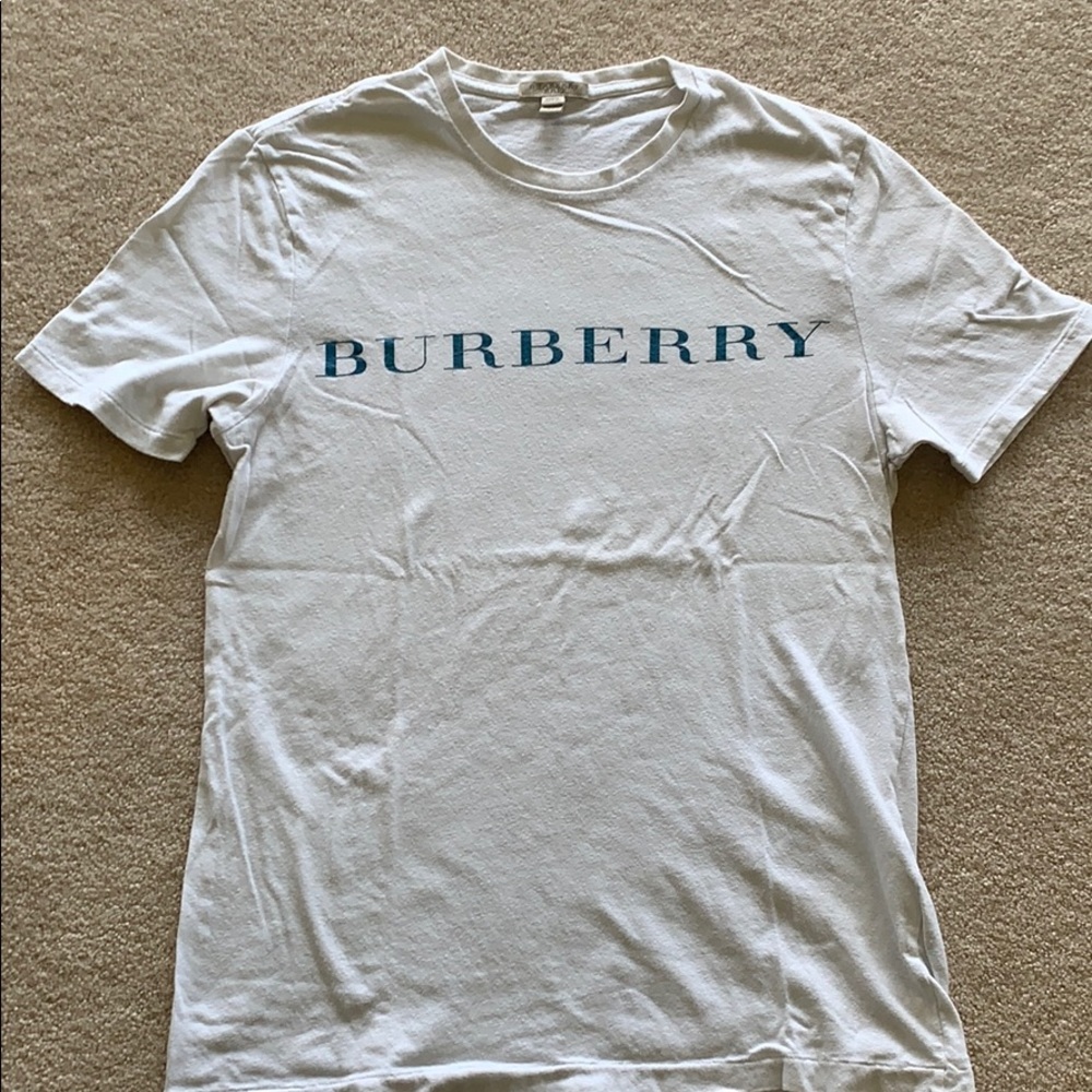 Burberry Brit T-Shirt - White and Blue Size M